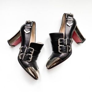 Christian Louboutin Black and Silver Heels